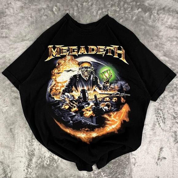 Rare Megadeth Vic Rattlehead Peace Sells….But Who’s Buying? Black Tour BandTee L - Picture 1 of 5